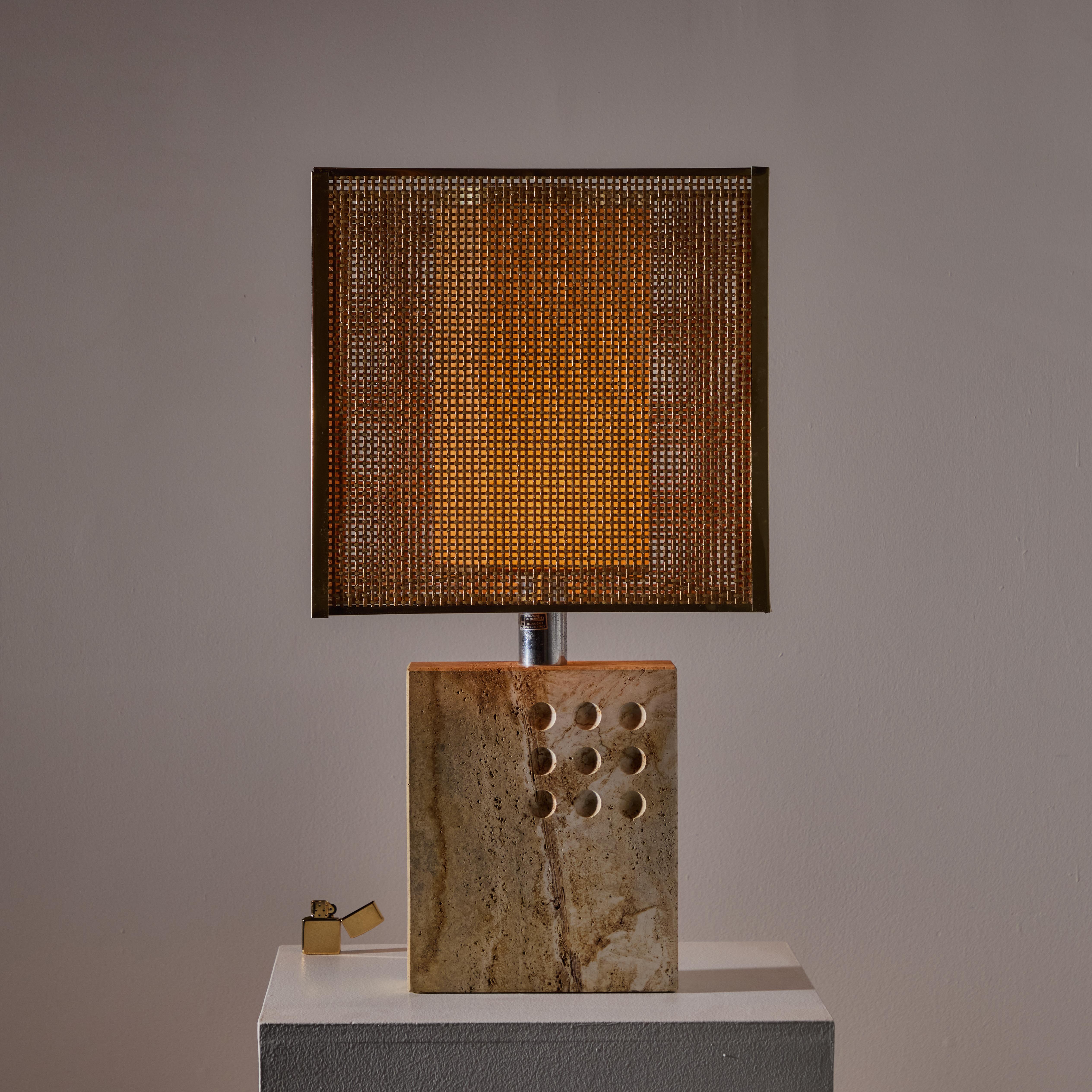 Mid-Century Modern Travertine Table Lamp from Fratelli Mannelli for Signa For Sale