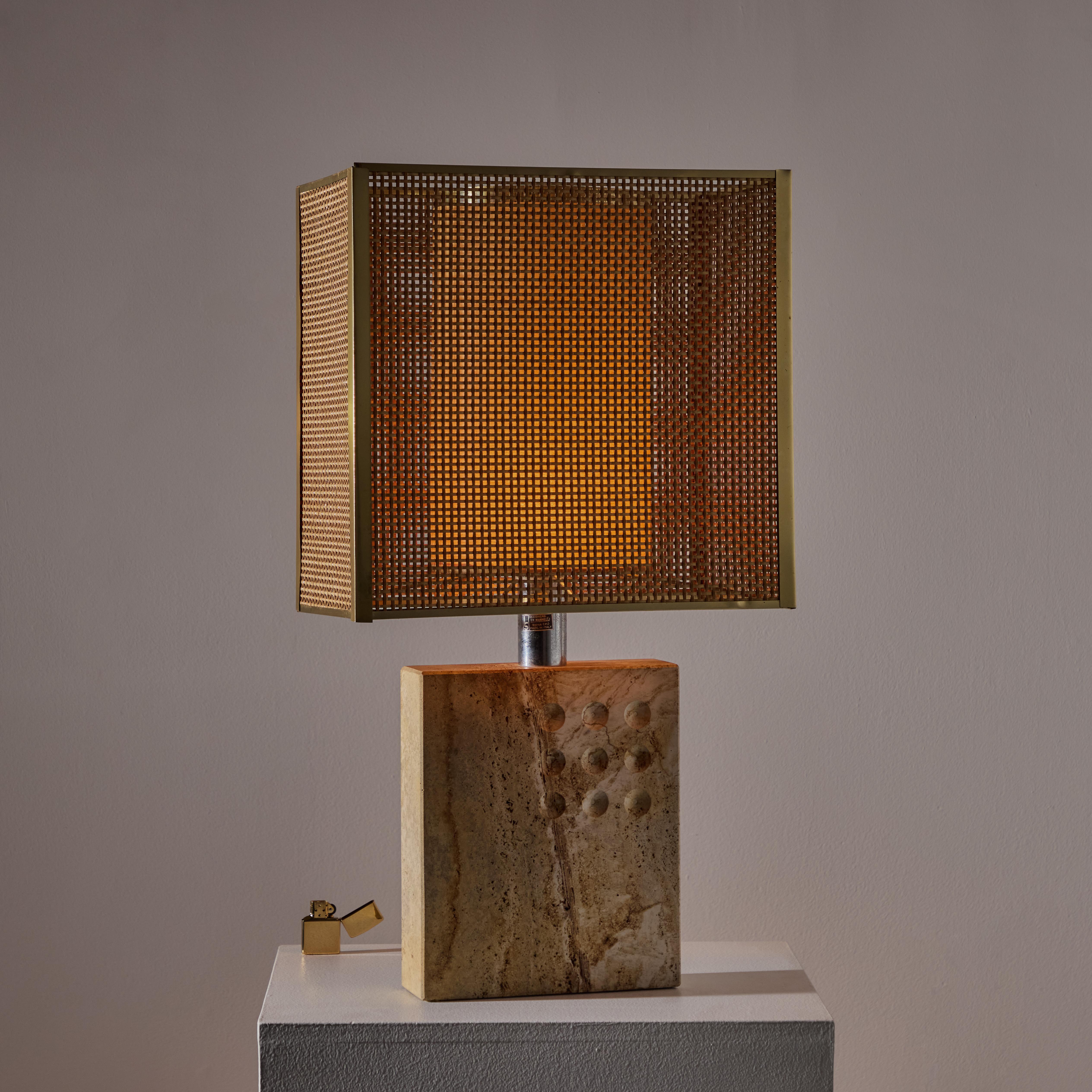 Italian Travertine Table Lamp from Fratelli Mannelli for Signa For Sale
