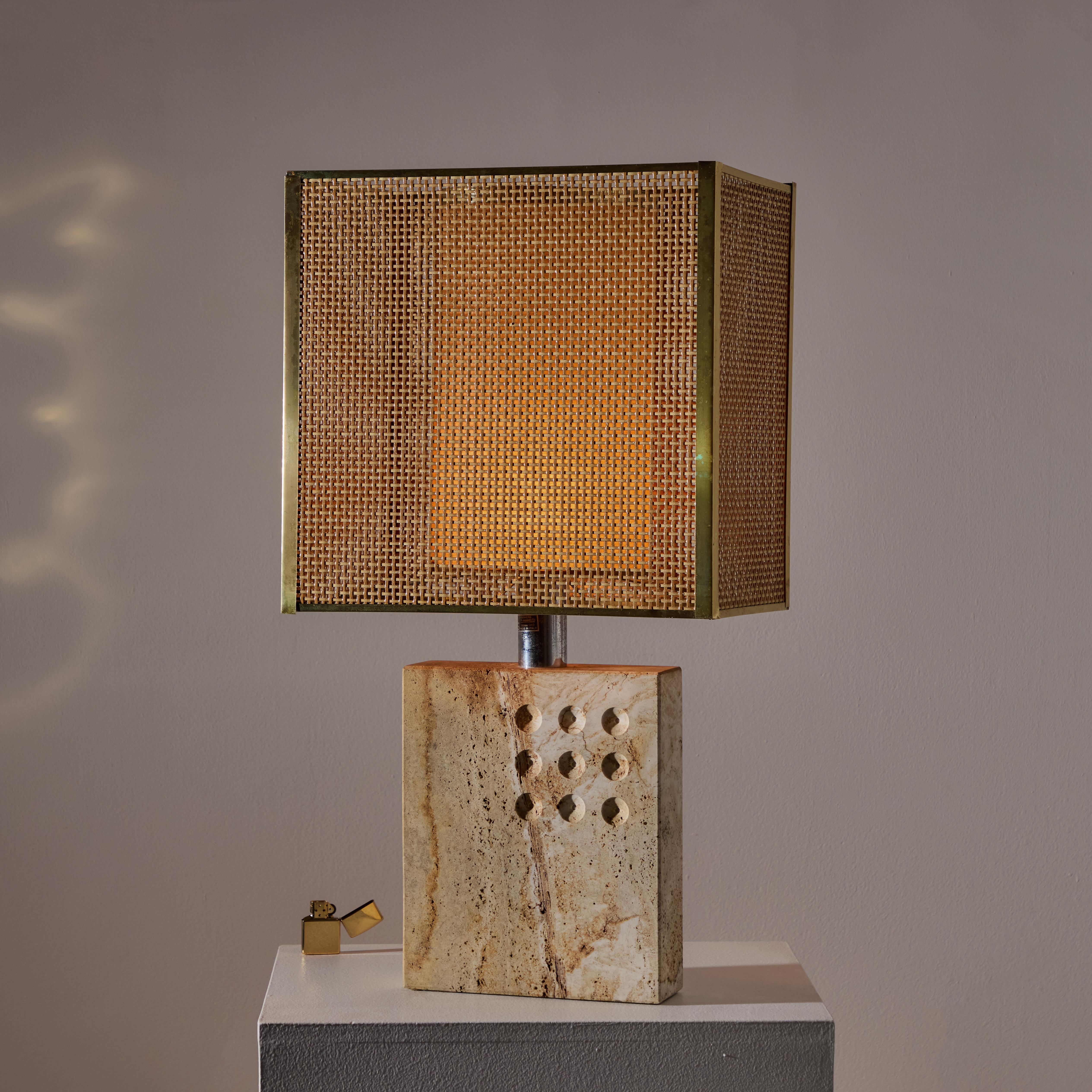 Travertine Table Lamp from Fratelli Mannelli for Signa In Good Condition For Sale In Los Angeles, CA