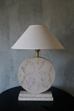 Lampe de table en travertin, style Fratelli Mannelli, Italie, années 1980