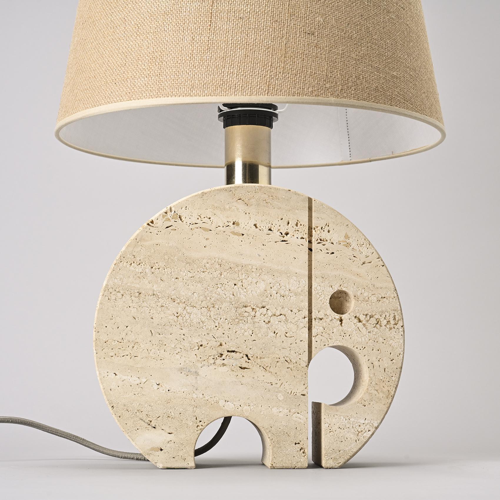 Travertine Table Lamps by Fratelli Manelli, circa 1970 1