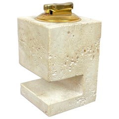Travertine Table Lighter by Fratelli Mannelli, Italy, 1970s
