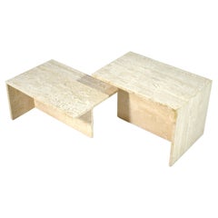 Travertine Tables by Pier Alessandro Giusti & Egidio Di Rosa for Up & Up