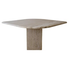 Vintage Travertine Teardrop Dining Table