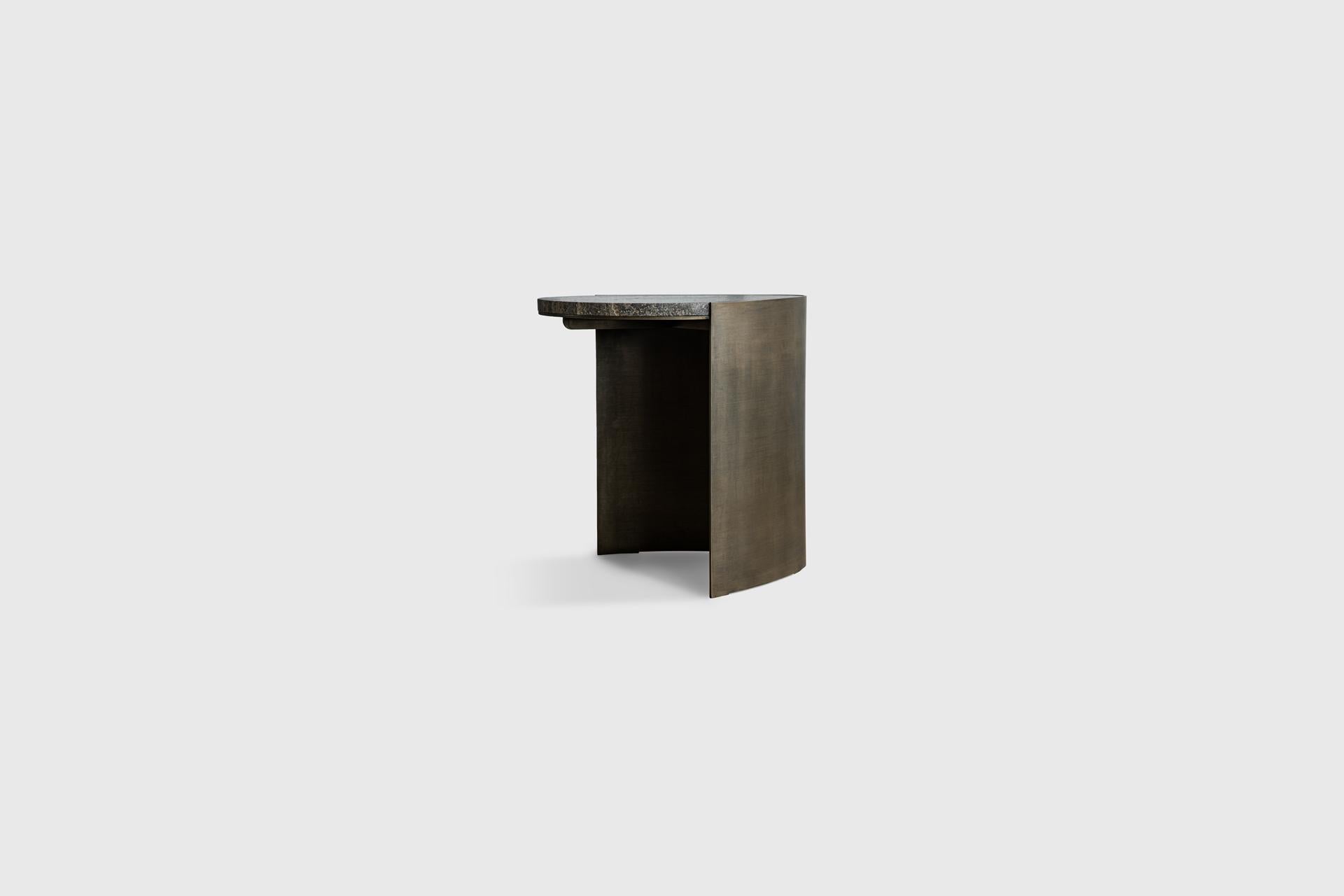 Post-Modern Travertine Teardrop Side Table by Atra Design For Sale