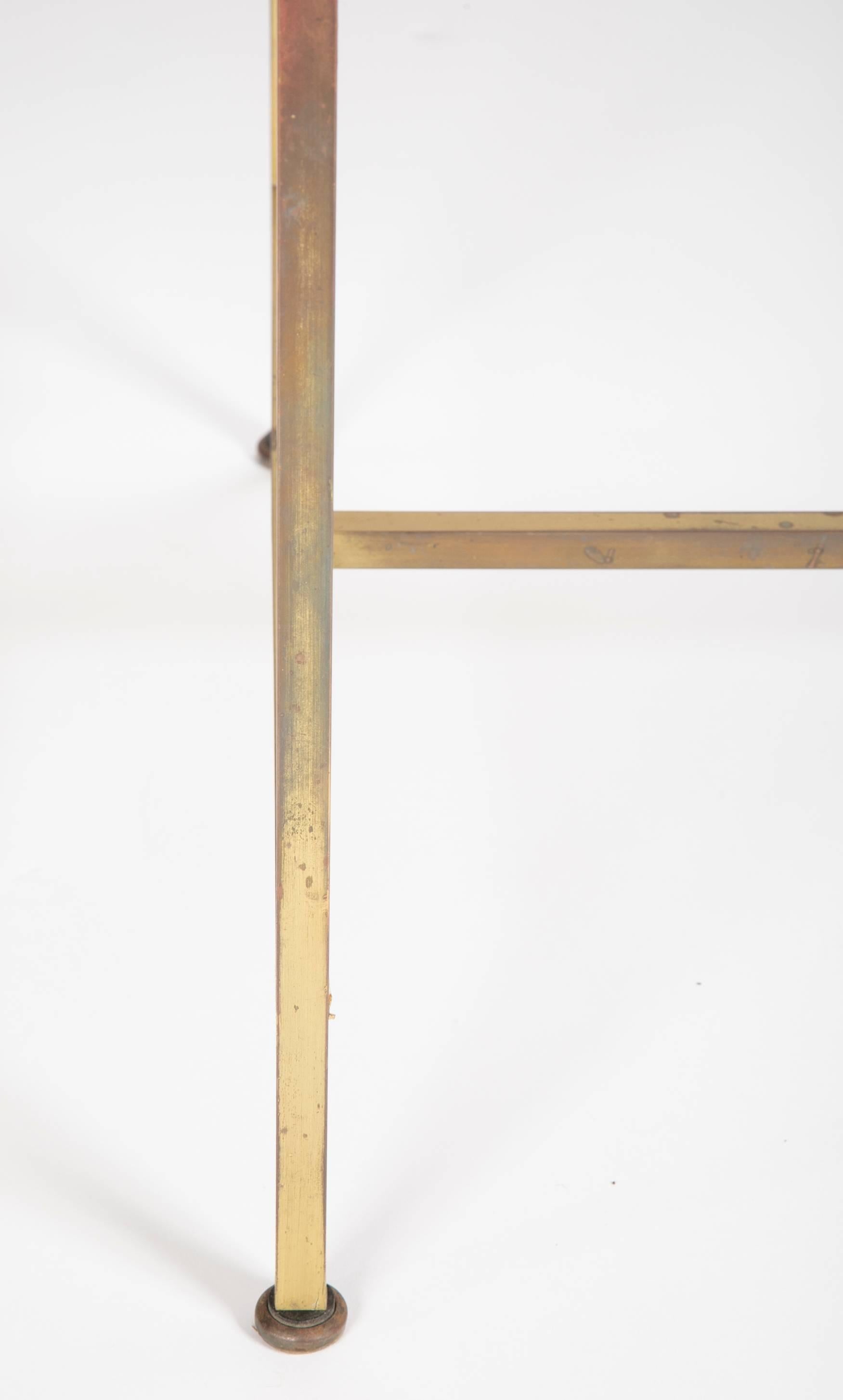 Mid-20th Century Travertine Top Brass Side Table Designed by Paul McCobb