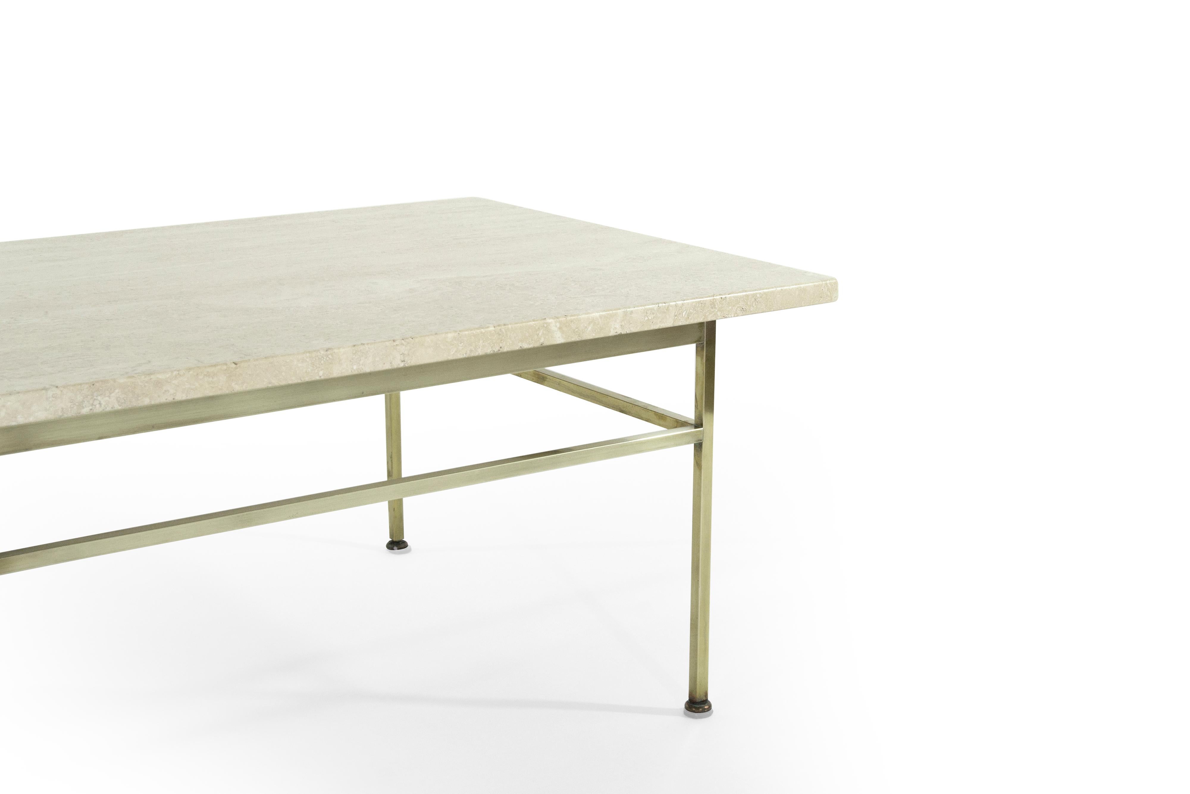 Travertine Top Coffee Table by Paul McCobb, 1950s 1