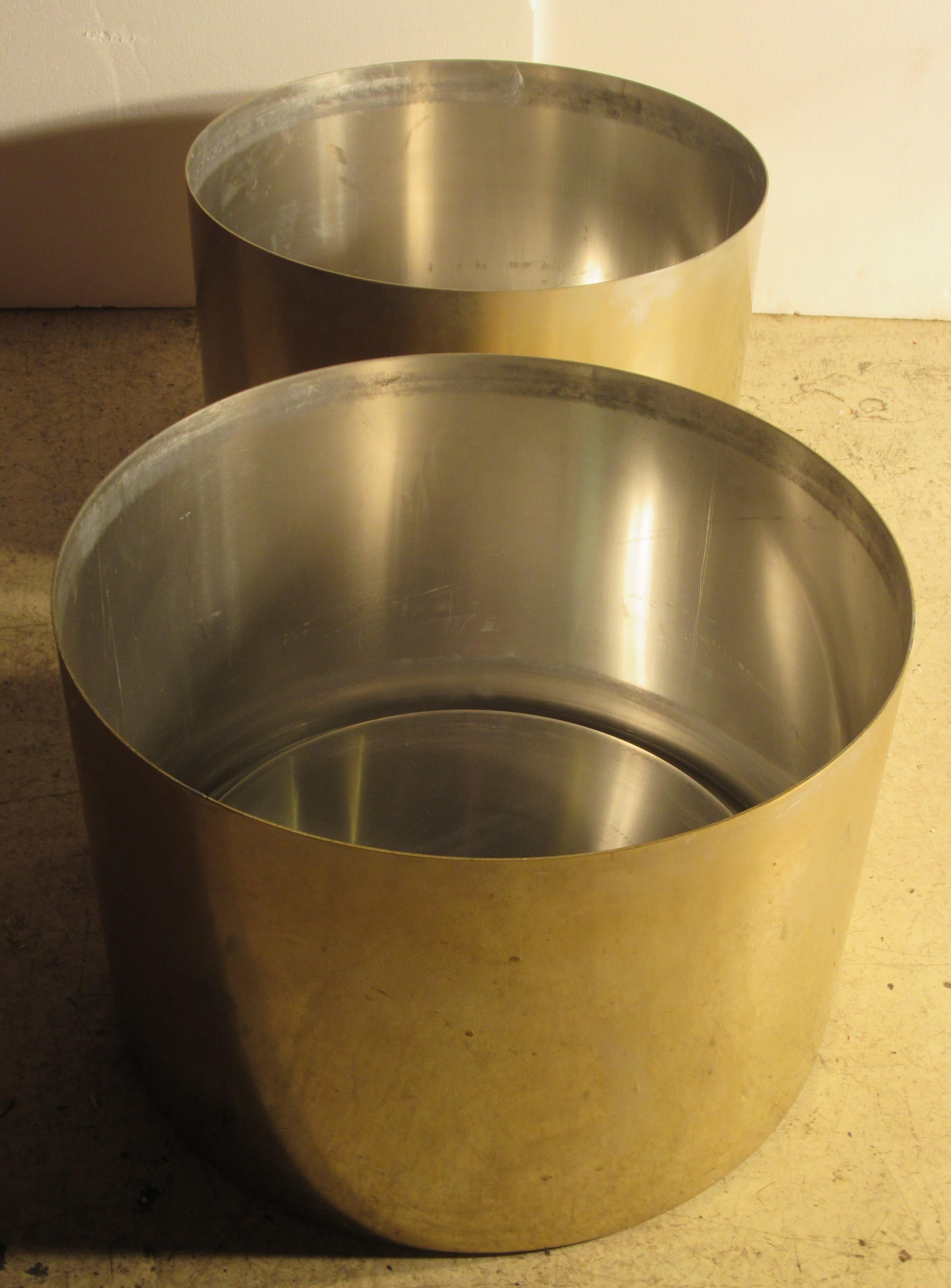 Travertine Top Minimalist Cylinder Tables by Paul Mayen - Habitat International 3