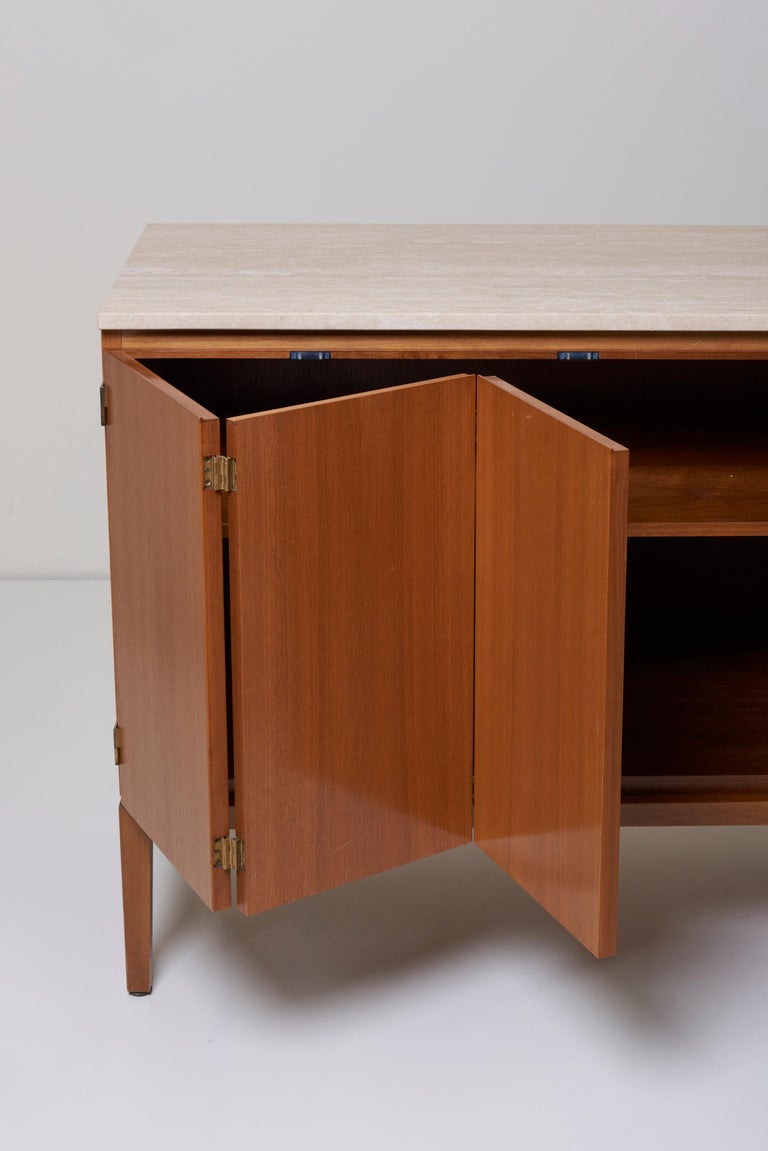 Travertine Top Paul Mccobb Credenza Or Sideboard 7306 For