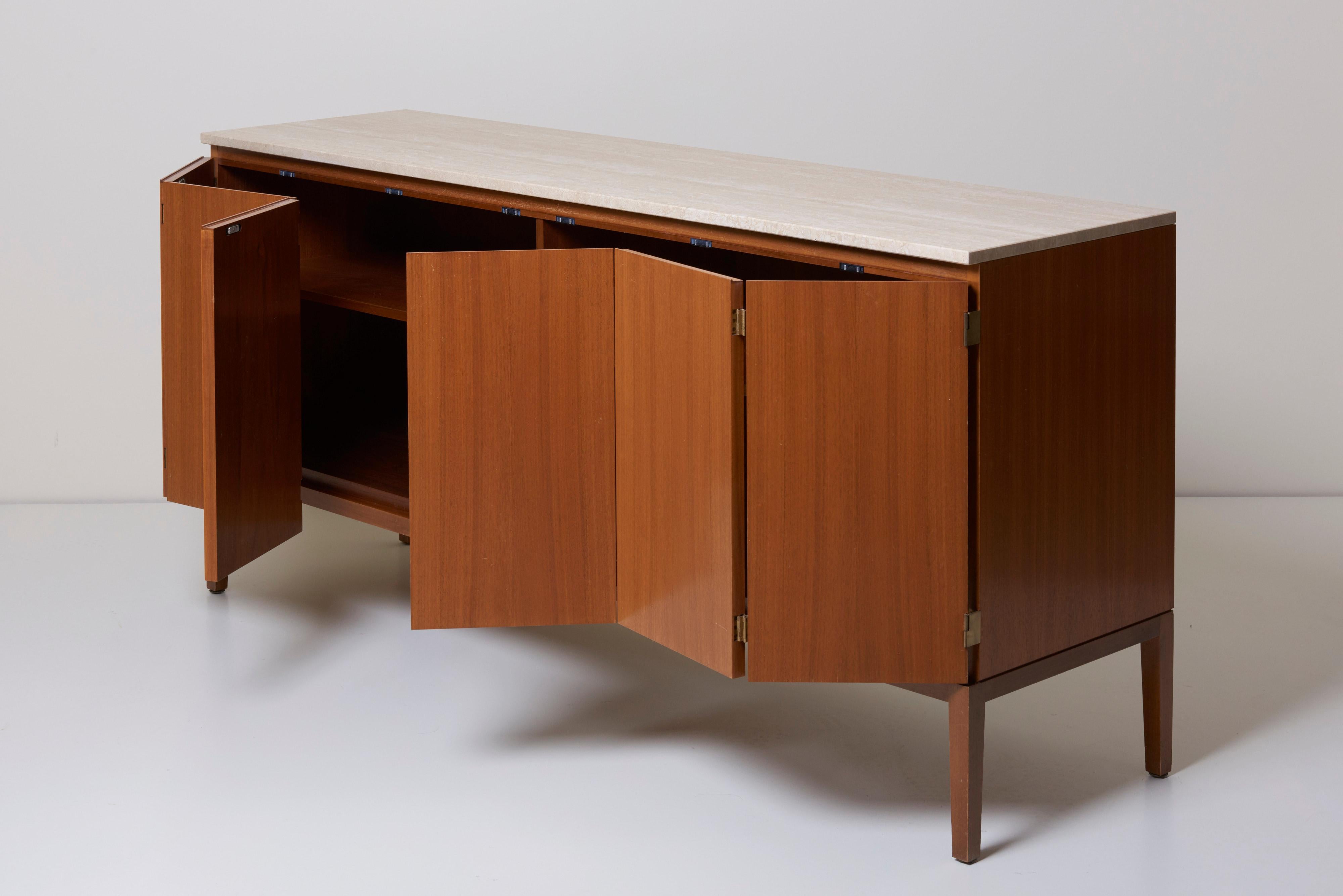 Mid-20th Century Travertine Top Paul McCobb Credenza or Sideboard 7306 for Directional / WK Möbel