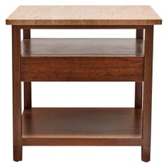 Travertine Topped Side Table by Harvey Probber Inc.