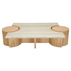 Prospect-Couchtisch mit Travertinplatte von Lawson-Fenning