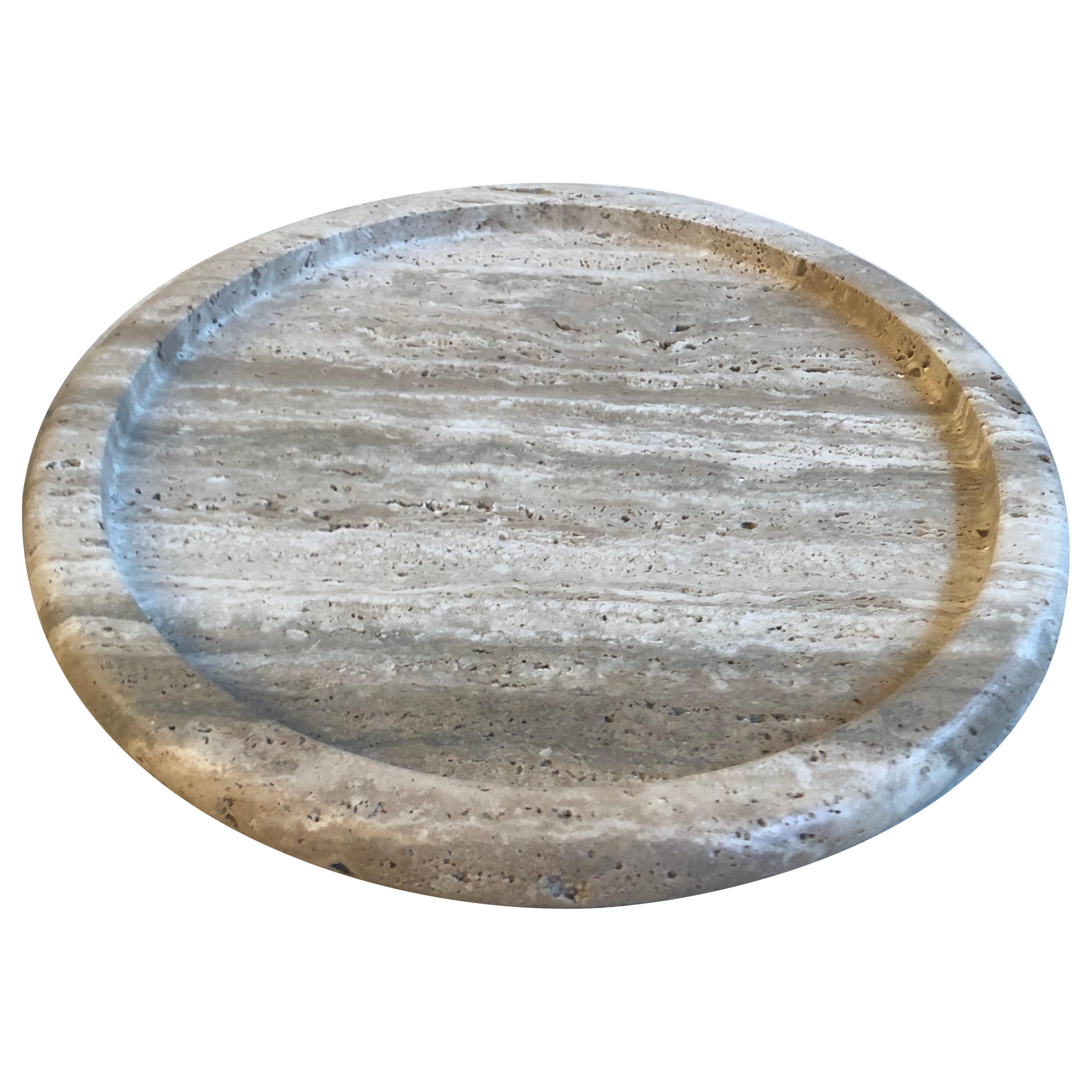 Travertine Tray by Le Lampade For Sale