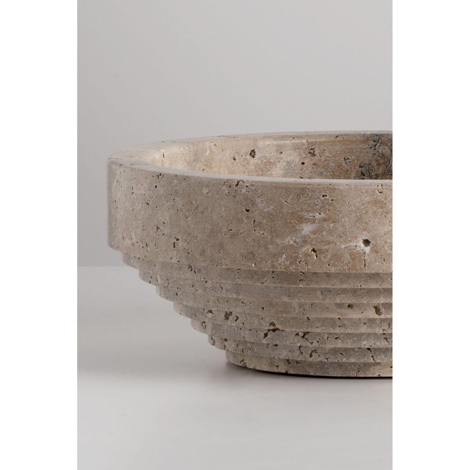 Italian Travertine Trieste Bowl by Andrea Bonini For Sale