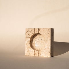 Vide-poche ou cendrier en travertin par Fratelli Mannelli, Italie, années 1970