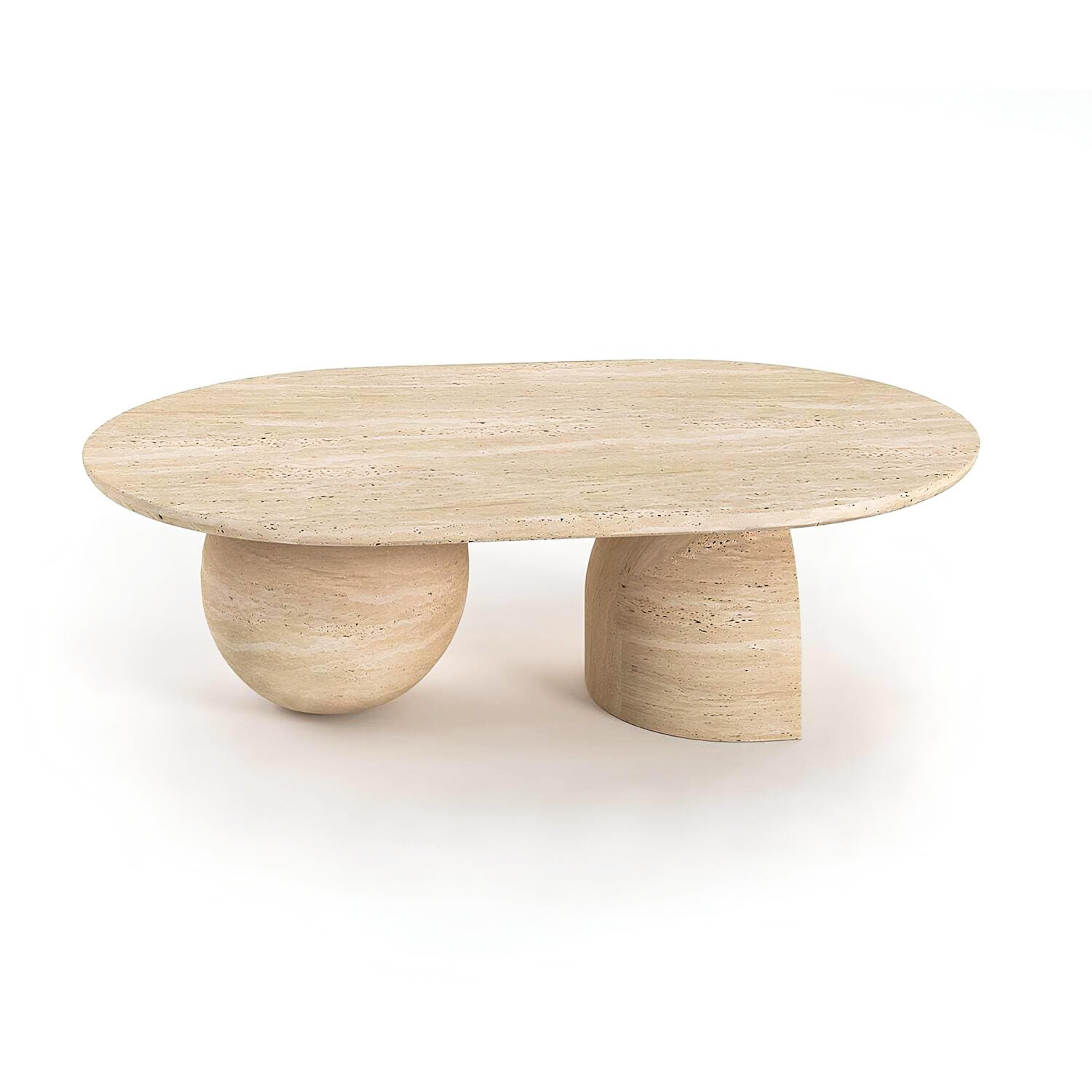 Table basse tulipe en travertin - Table centrale en marbre travertin Neuf - En vente à İnegöl, TR