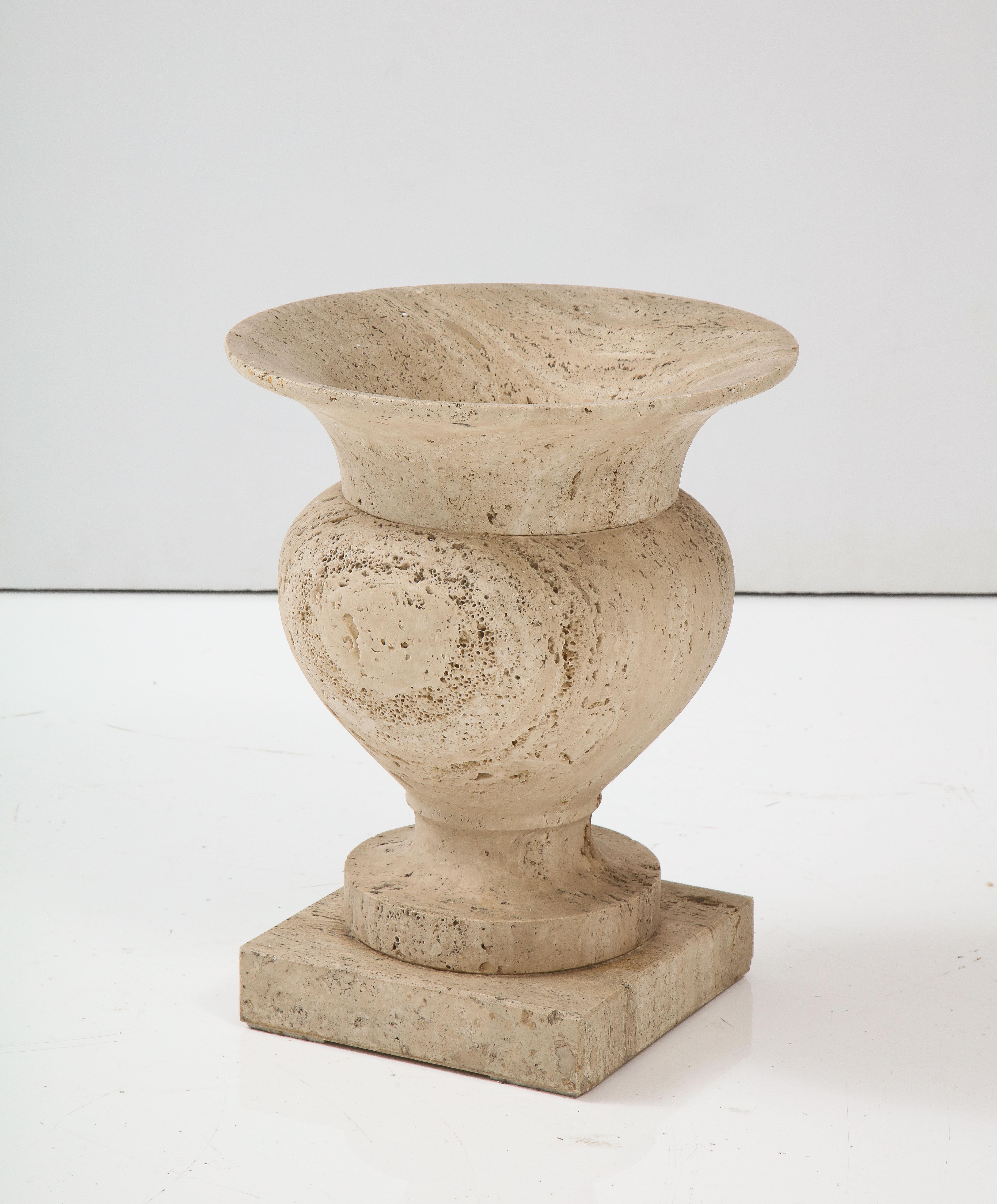 Italian Travertine Urn or Planter by Up & Up, Italy 1970's For Sale