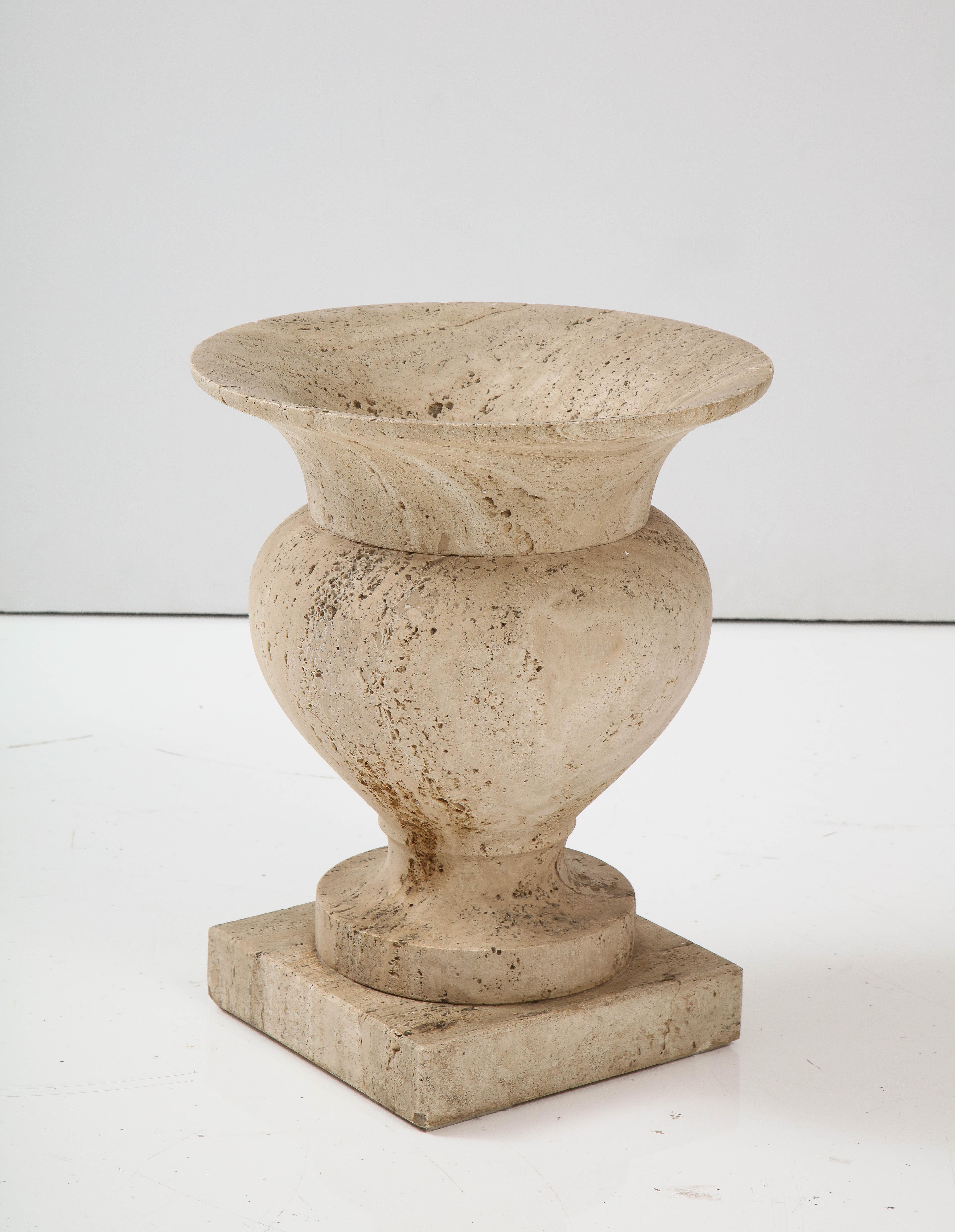 Late 20th Century Travertine Urn or Planter by Up & Up, Italy 1970's For Sale