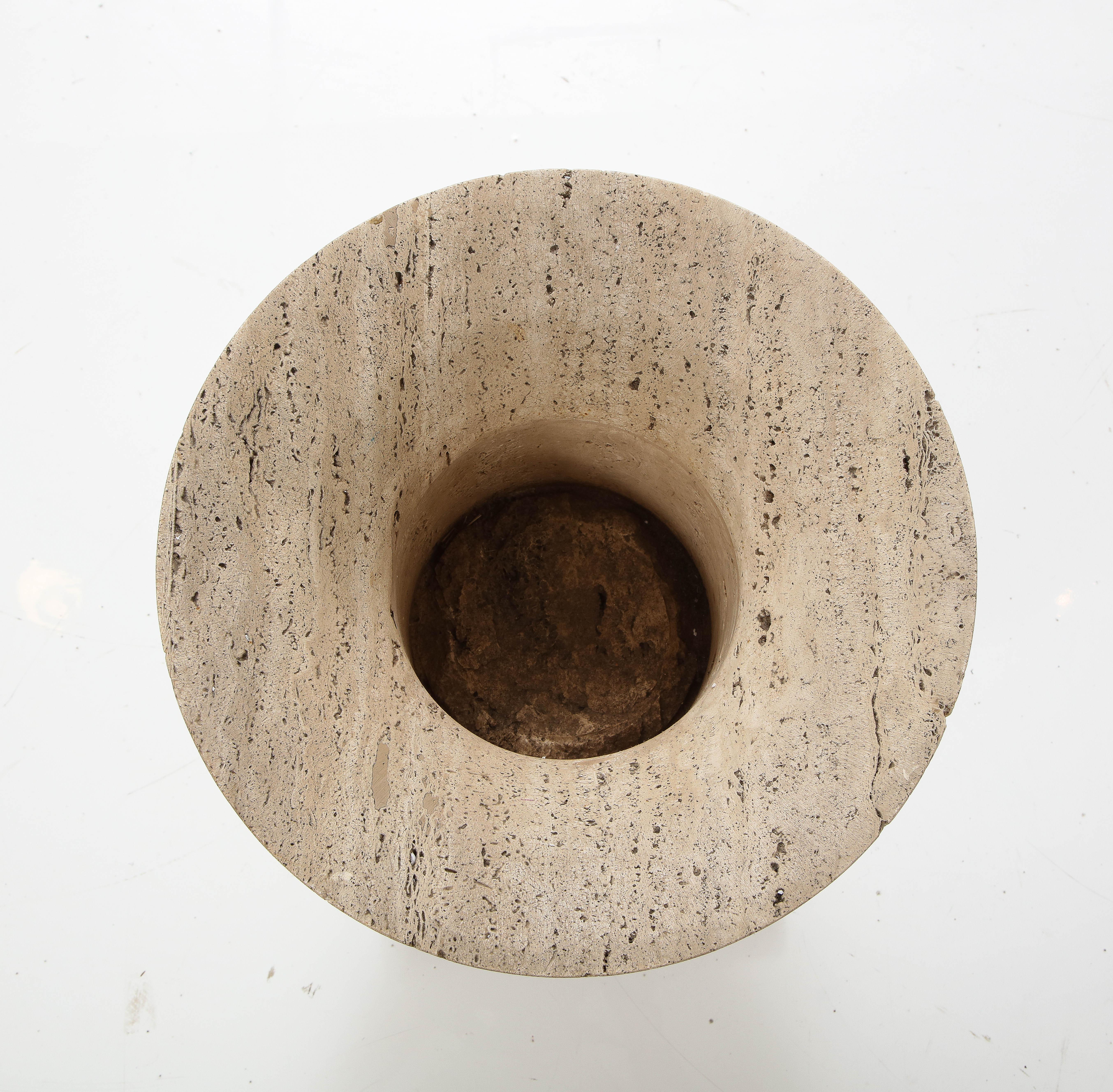 Travertine Urn or Planter by Up & Up, Italy 1970's For Sale 1