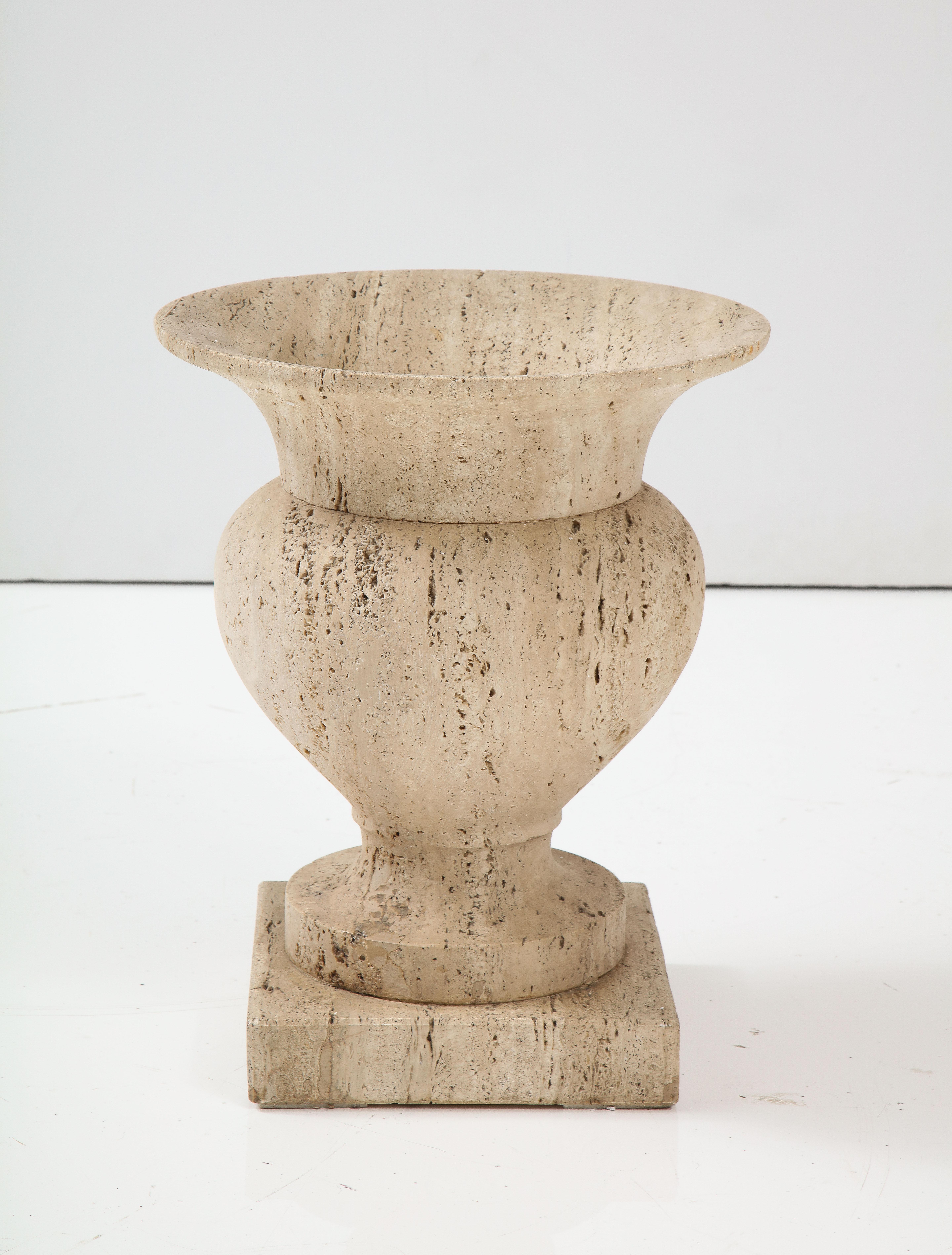 Travertine Urn or Planter by Up & Up, Italy 1970's For Sale 2