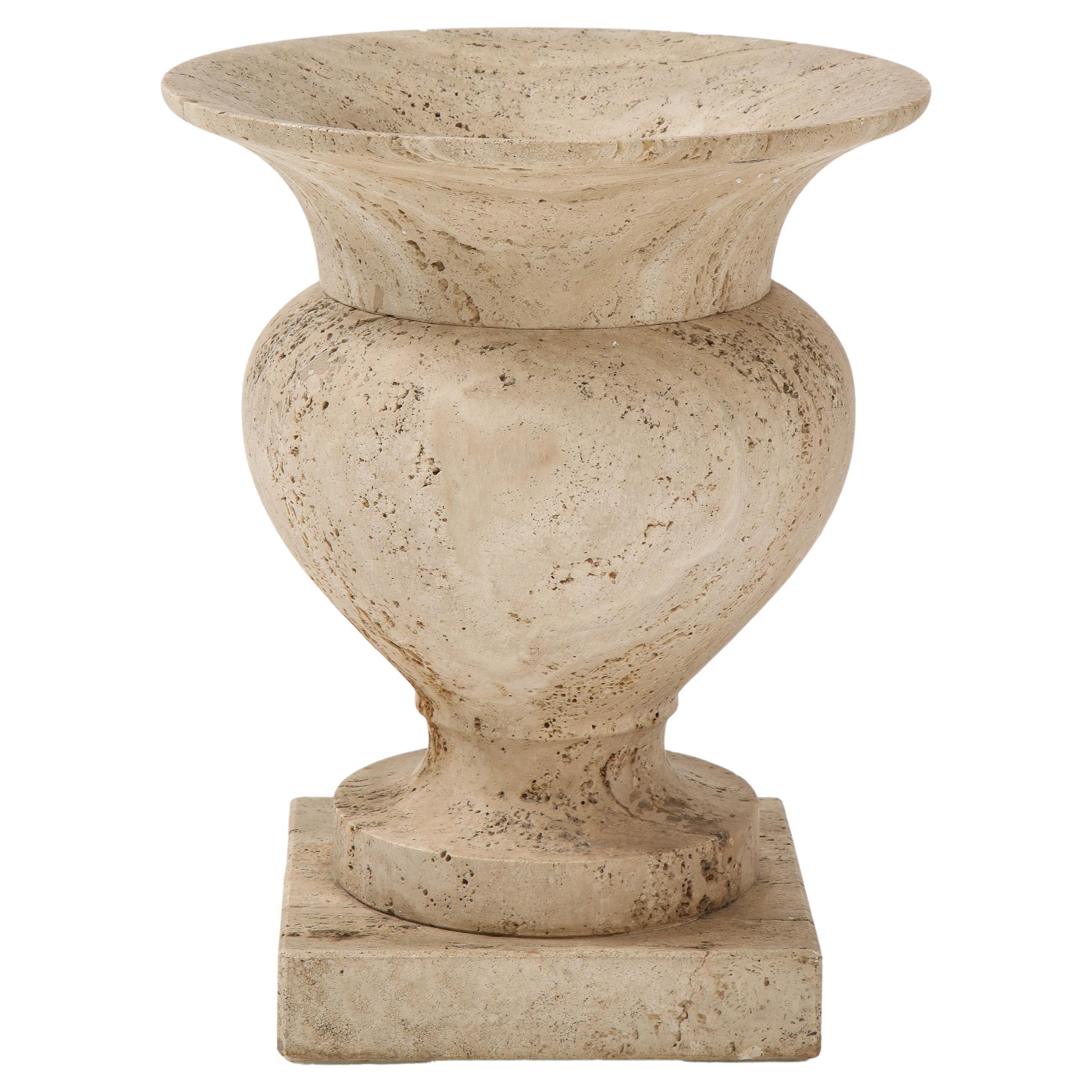 Travertine Urn or Planter by Up & Up, Italy 1970's For Sale