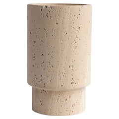 Vase en travertin et rafraîchisseur à vin