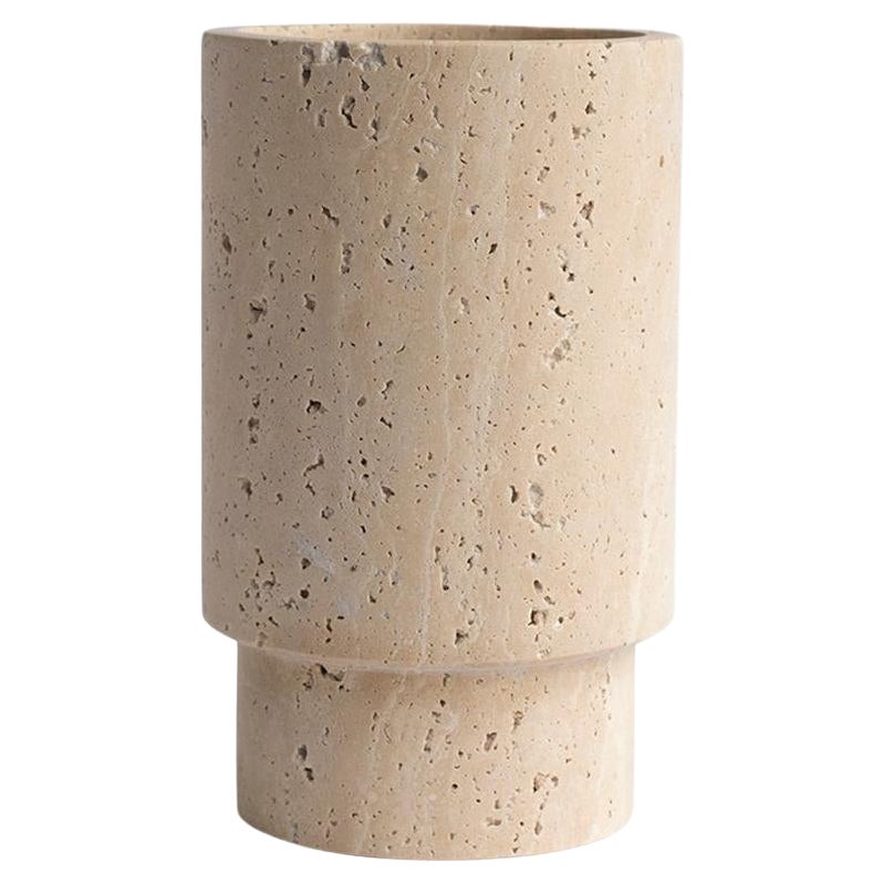 Travertine Vase and Wine Cooler For Sale