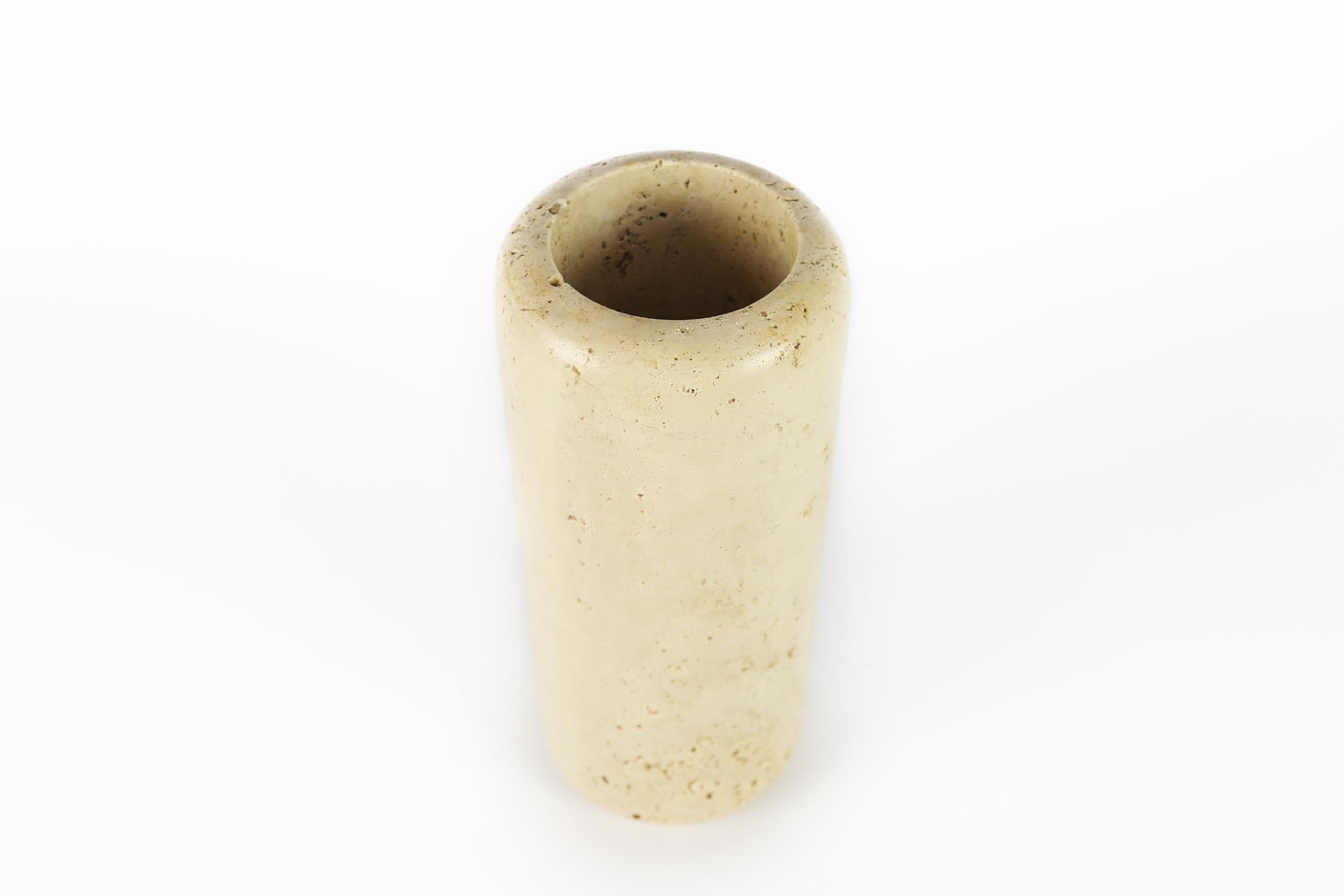Travertine Vase in the Style of Angelo Mangiarotti, Italy, 1970s 1