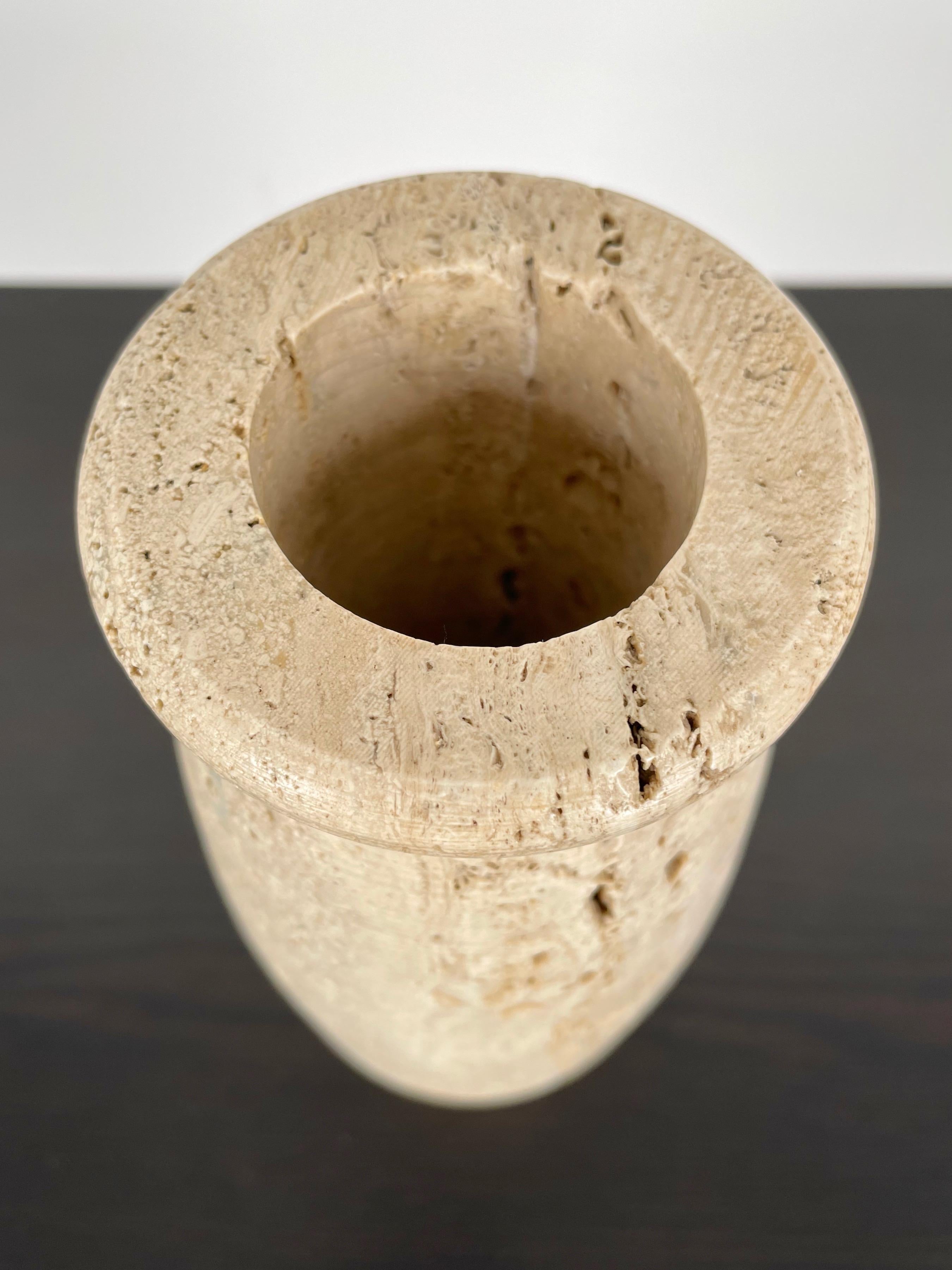 Travertine Vase in the Style of Angelo Mangiarotti, Italy, 1970s 2