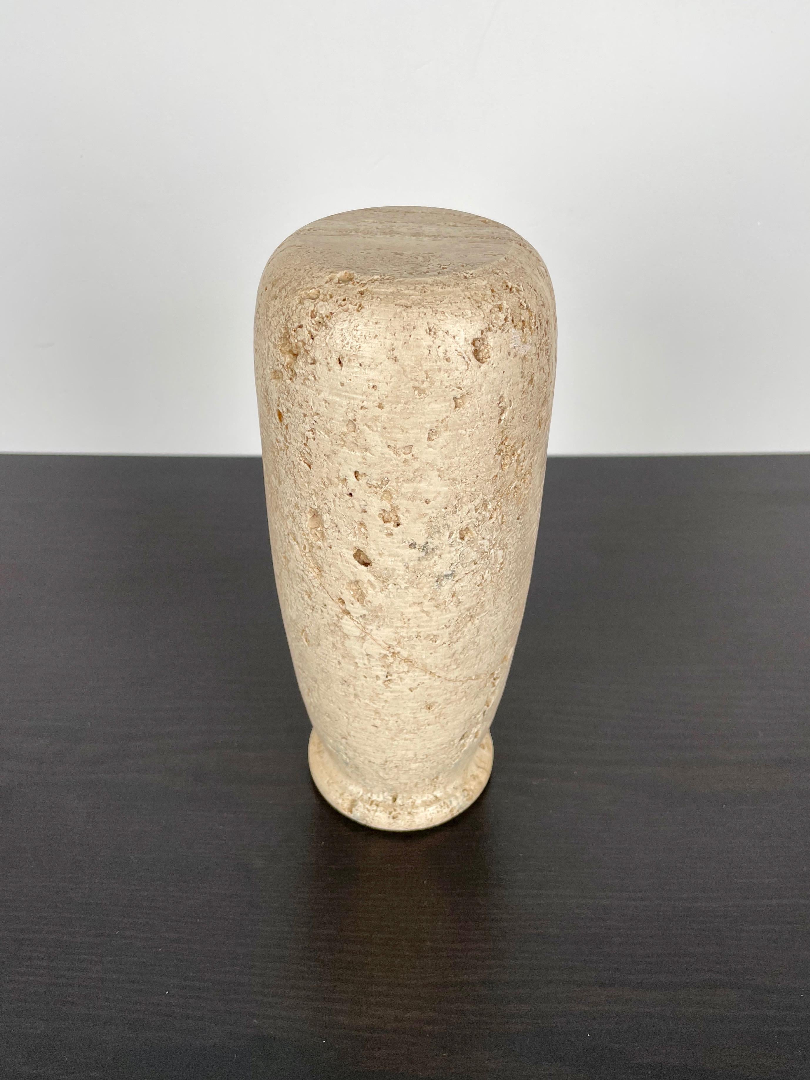 Travertine Vase in the Style of Angelo Mangiarotti, Italy, 1970s 3