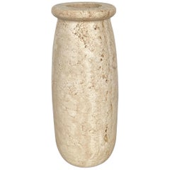 Travertine Vase in the Style of Angelo Mangiarotti, Italy, 1970s