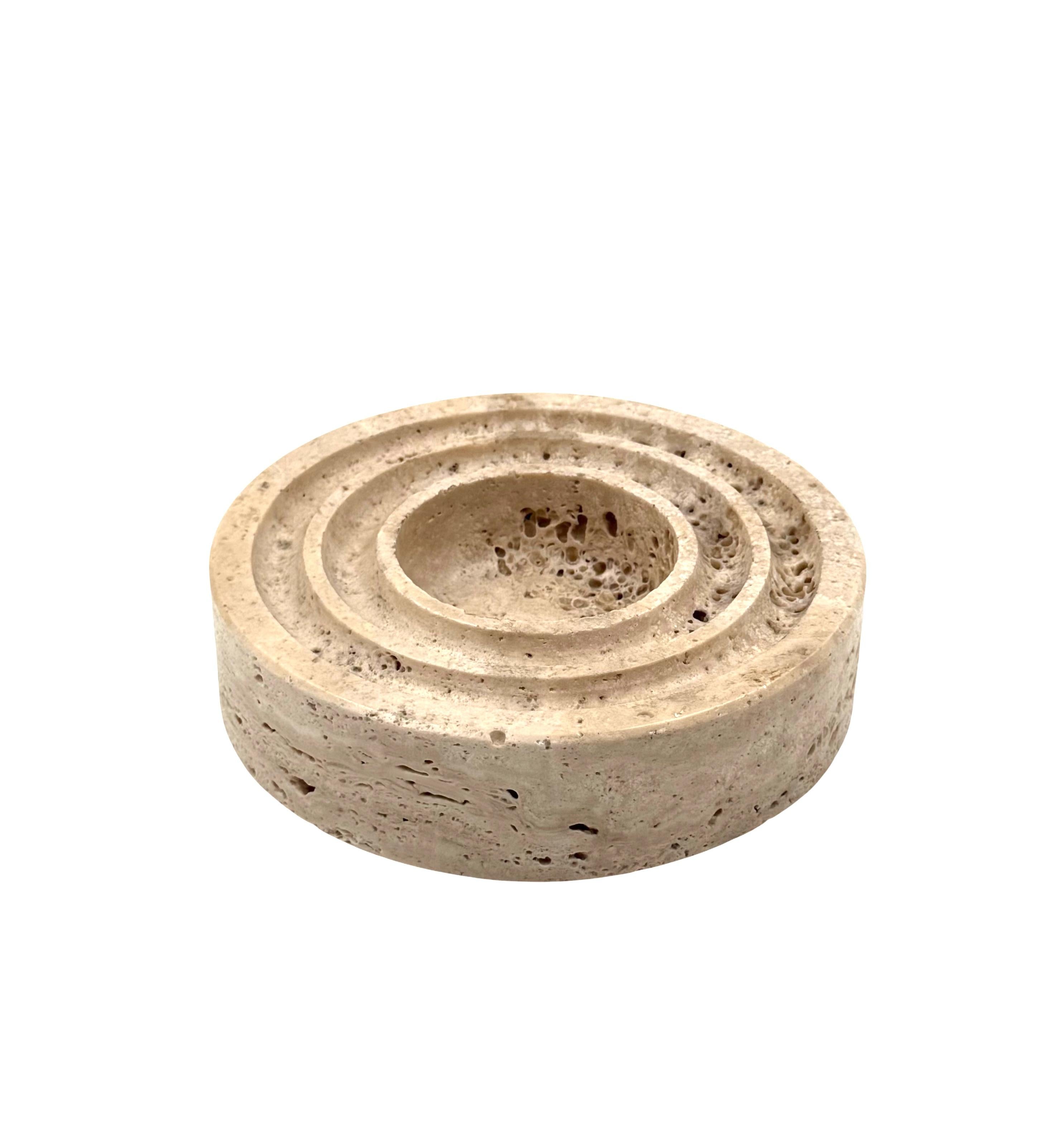 Travertine vide poche / ashtray, Cerri Nestore, Italy, 1970s in vendita 3