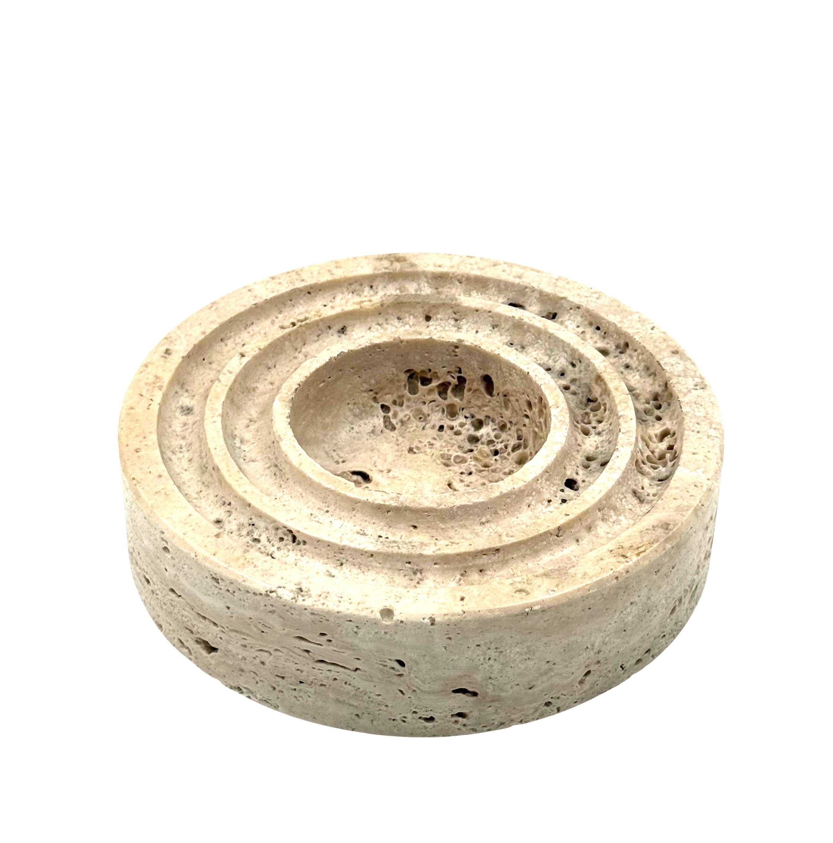 Travertine vide poche / ashtray, Cerri Nestore, Italy, 1970s in vendita 4