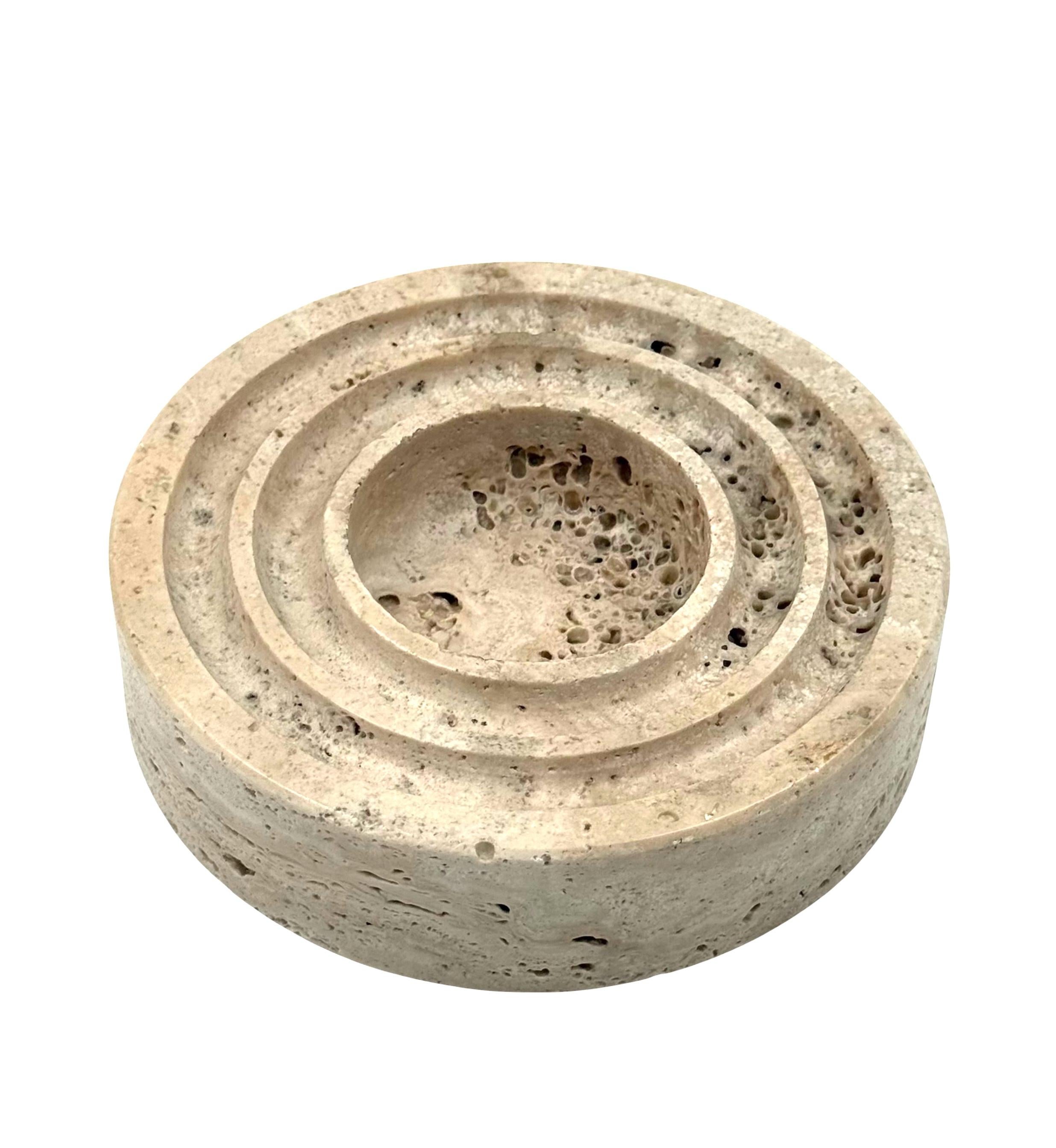 Travertine vide poche / ashtray, Cerri Nestore, Italy, 1970s in vendita 5