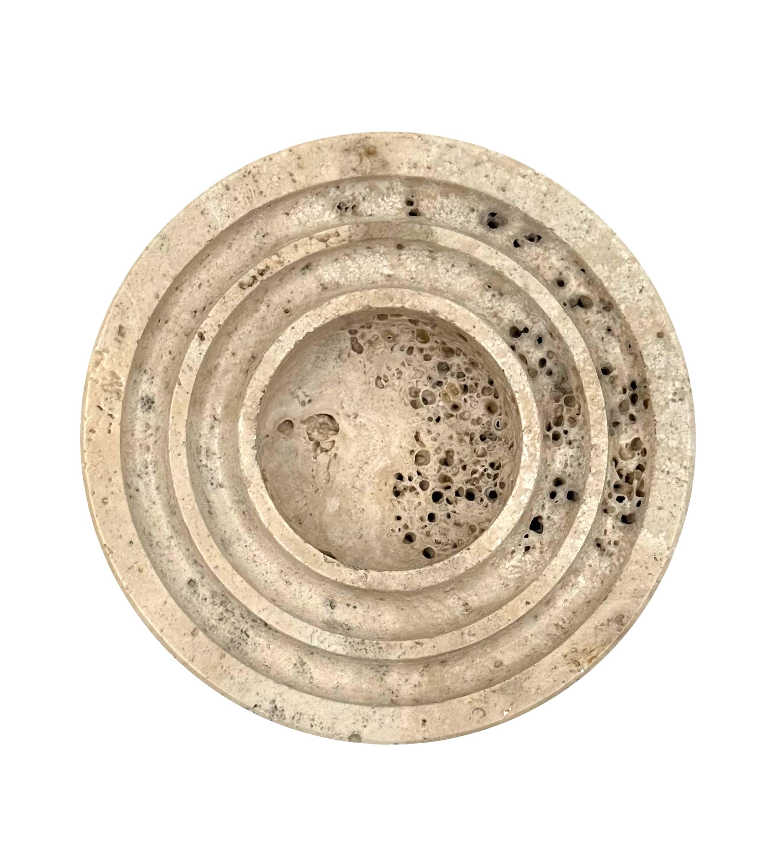Travertine vide poche / ashtray, Cerri Nestore, Italy, 1970s in vendita 7