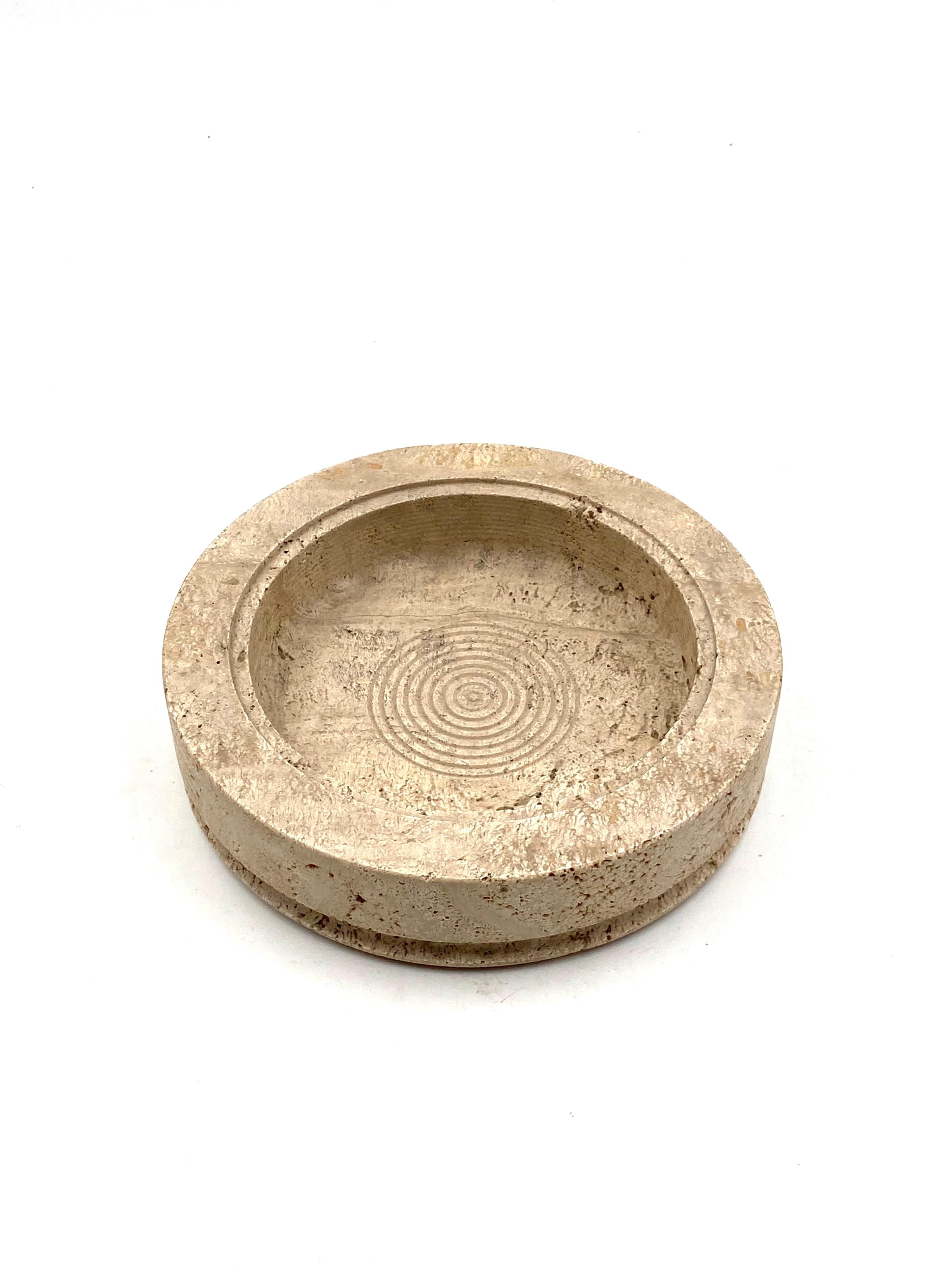 Travertine vide poche / ashtray, Cerri Nestore, Italy, 1970s For Sale 9