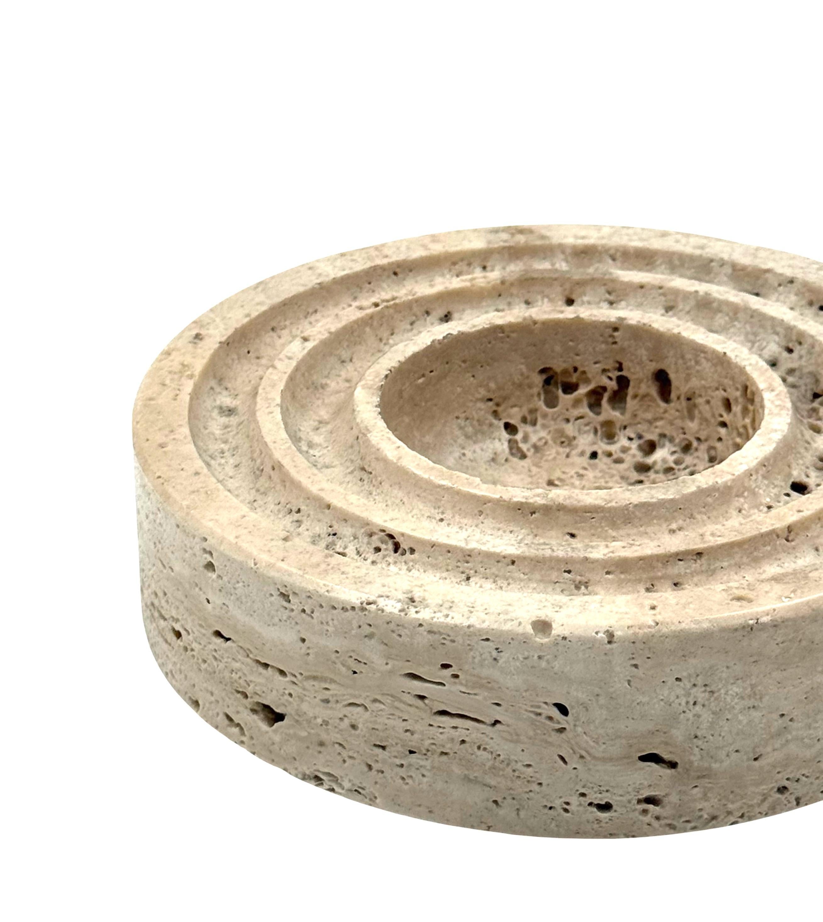 Travertine vide poche / ashtray, Cerri Nestore, Italy, 1970s in vendita 8