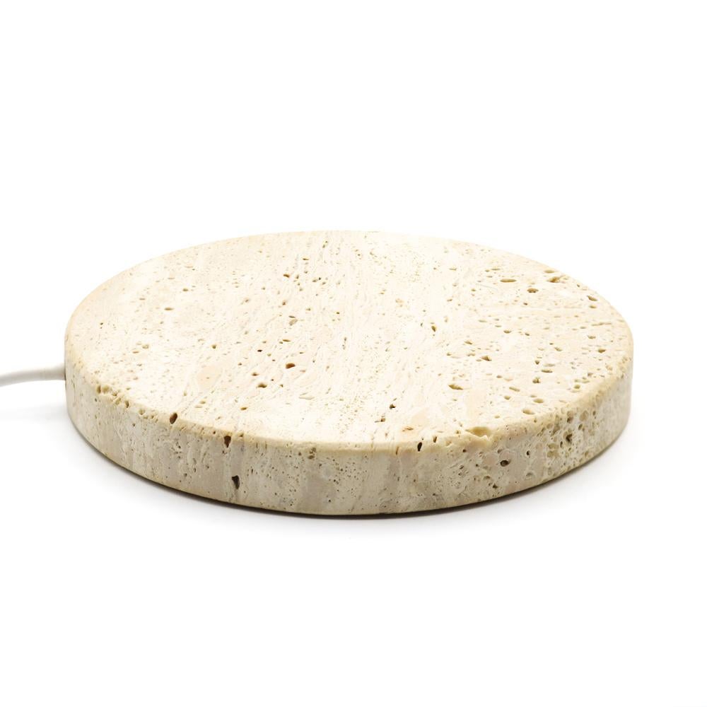 Minimalismo Base Travertino, piccola, caricatore wireless da 15W in vendita