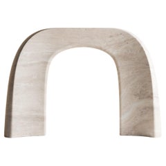 Travertino Classico Shan Marble Console by Serafini