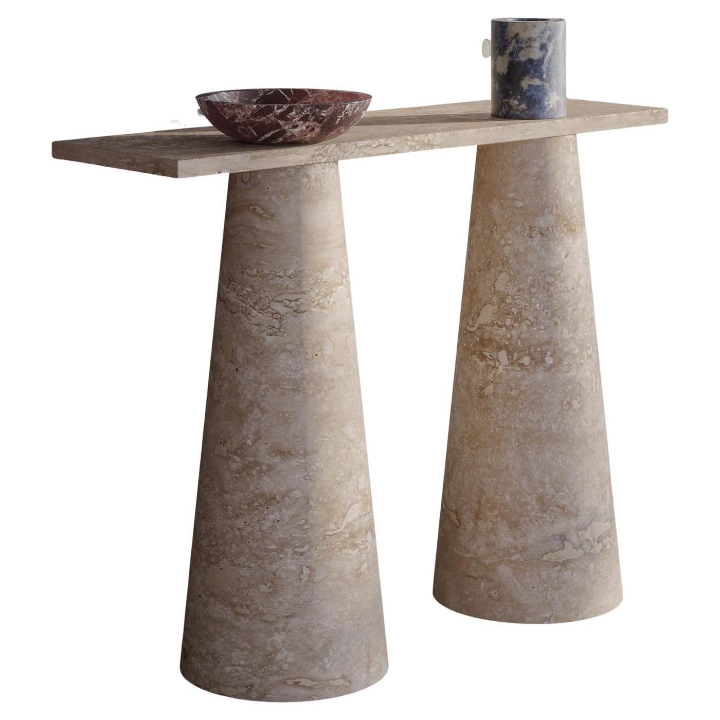 Inside Out Console Shape Travertino Inside Out Console by Karen Chekerdjian For Sale at 1stDibs ...