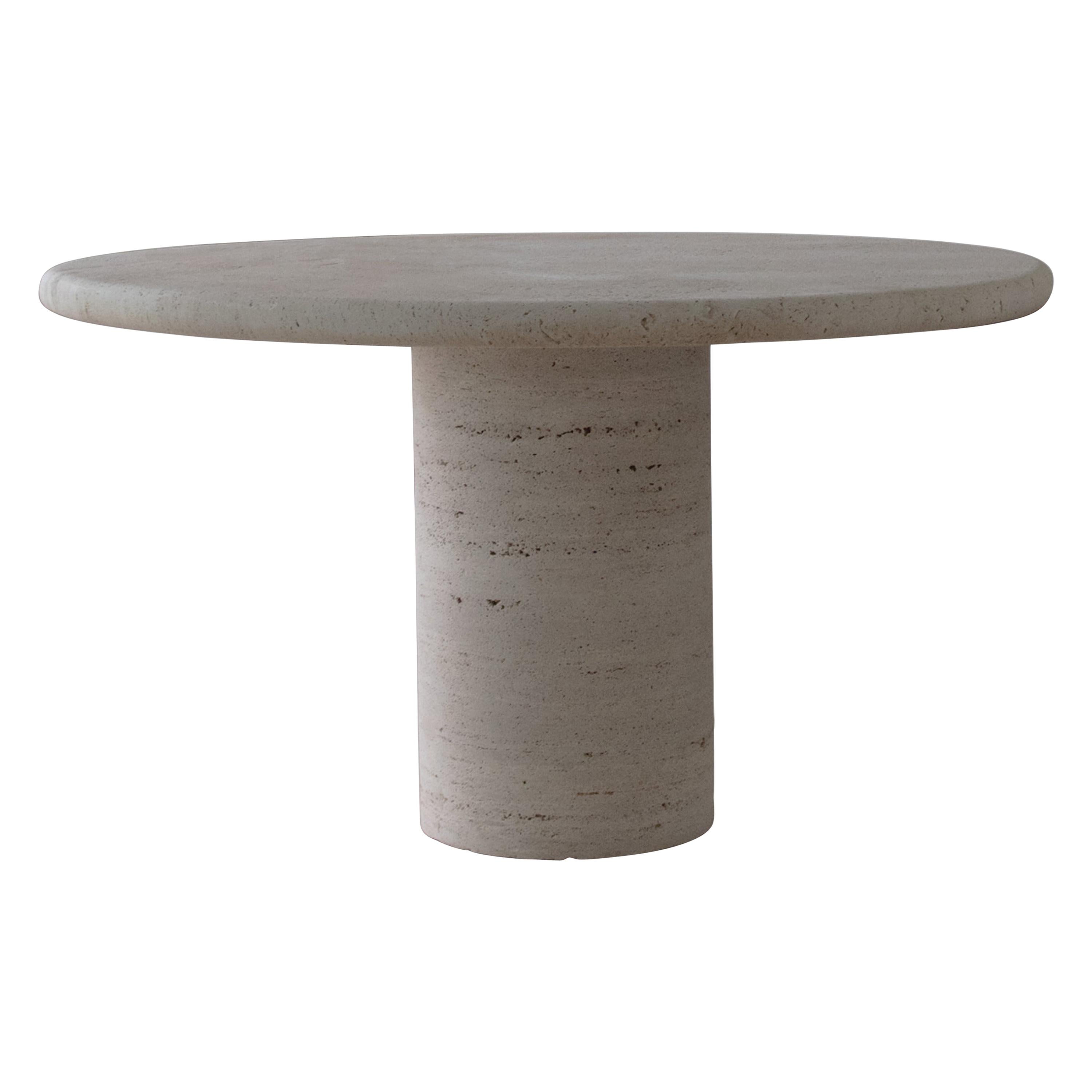Travertino Large Table Ronde by Bicci De Medici For Sale