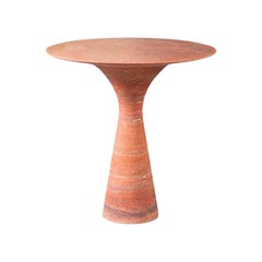 Travertino Rosso Contemporary Marble High Table M/H 100 by Angelo Alinea