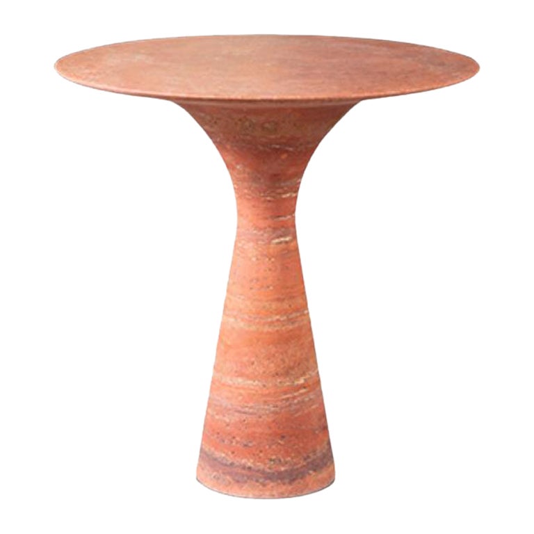 Travertino Rosso Contemporary Marble High Table M/H 110 by Angelo Alinea