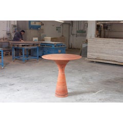 Travertino Rosso Contemporary Marble High Table M/H 90 by Angelo Alinea