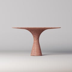 Travertino Rosso Contemporary Marble Square Table M/S 125 by Angelo Alinea