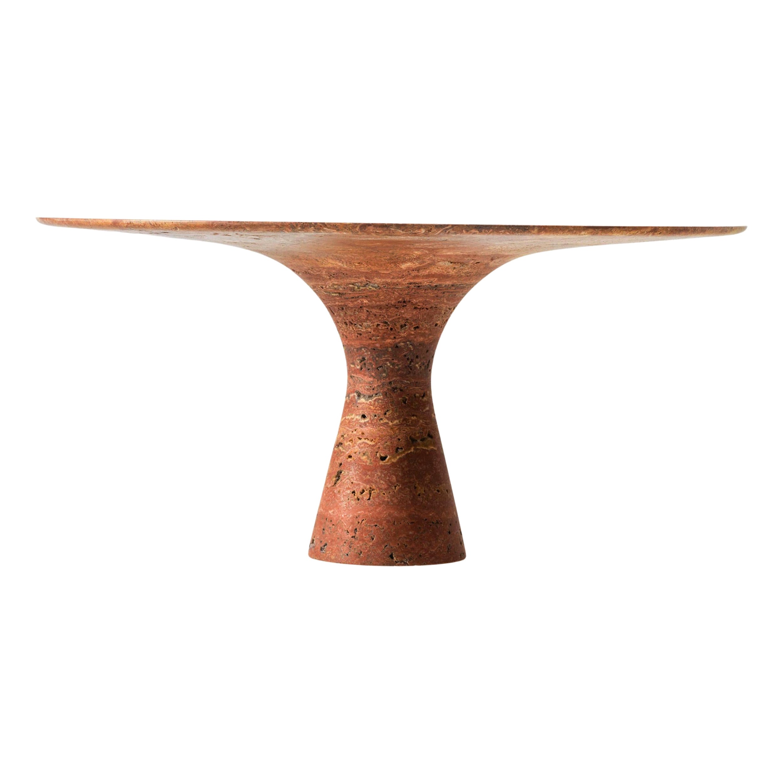 Travertino Rosso Table de salle à manger contemporaine en marbre 130/75