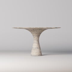 Travertino Silver Contemporary Marble Square Table M/S 175 by Angelo Alinea