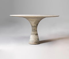 Travertino Silver Refined Contemporary Marble Dining Table 130/75