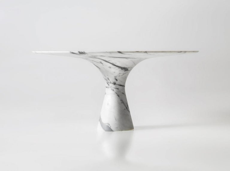 Travertino Silver Refined Contemporary Marble Dining Table 130/75 For Sale 4