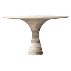 Travertino Silver Refined Contemporary Marble Dining Table 160/75